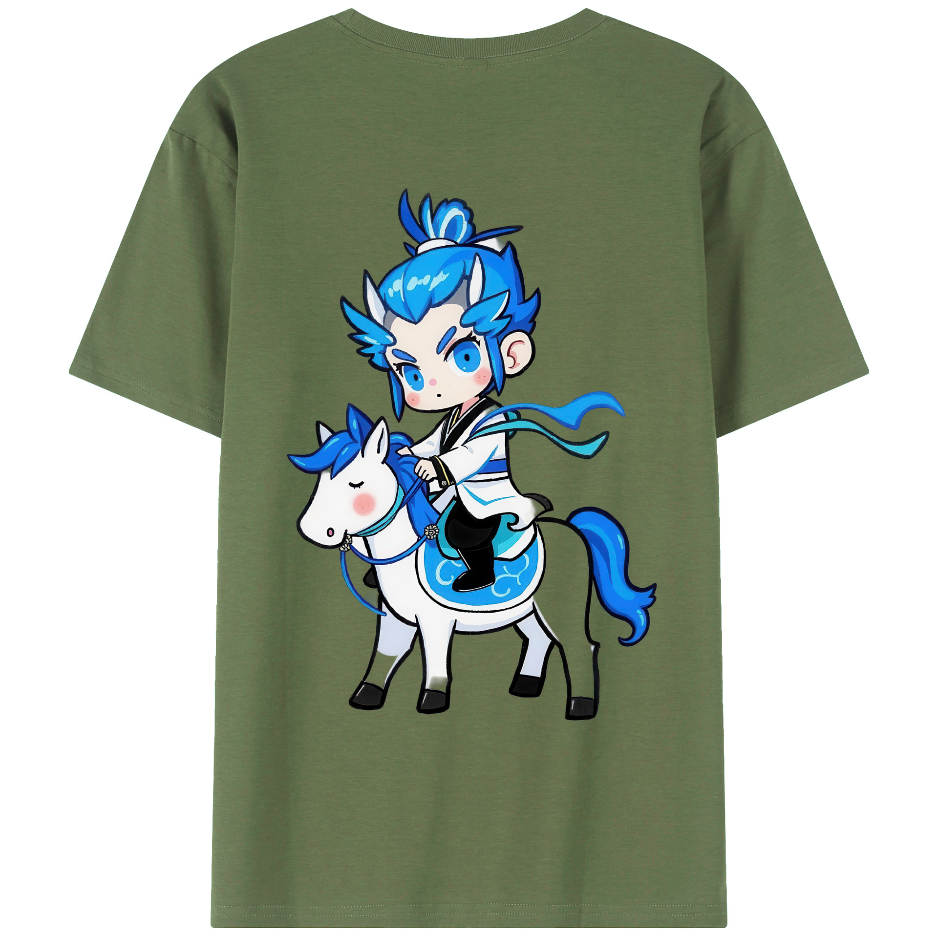 （画像用） Ne Zha 2 ナタ 魔童の大暴れ 綿100％ メンズ半袖Tシャツ（バックプリント） 通気性